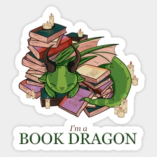 Aesthetic Book Dragon – Cozy Fantasy Bookworm Kawaii Design Sticker